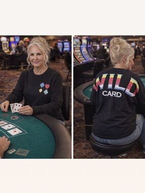🖤❤️💛💙Spirit Jersey Brand “Wild Card”  Long Sleeve Tee Men’s Sz. Small